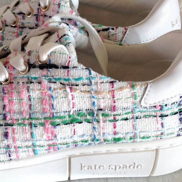 Kate Spade Lift Plaid Tweed Sneakers - Picture 5 of 8